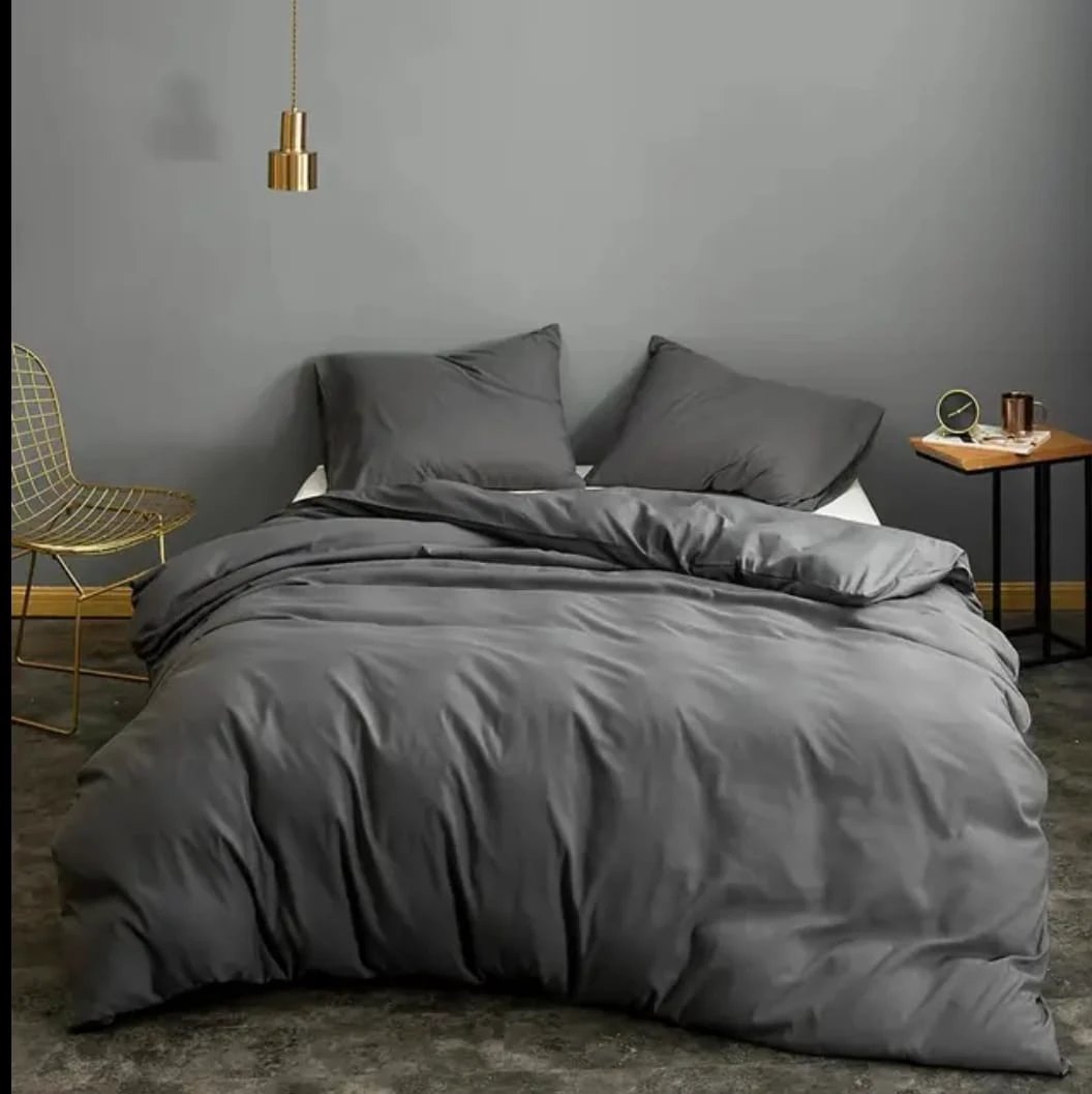 4pc Plain High Quality Duvet Cover Set (Soft Glam Edition) | Luxurious Microfiber Fabric | Complete Bedding Set Bedding Bed Sheets
