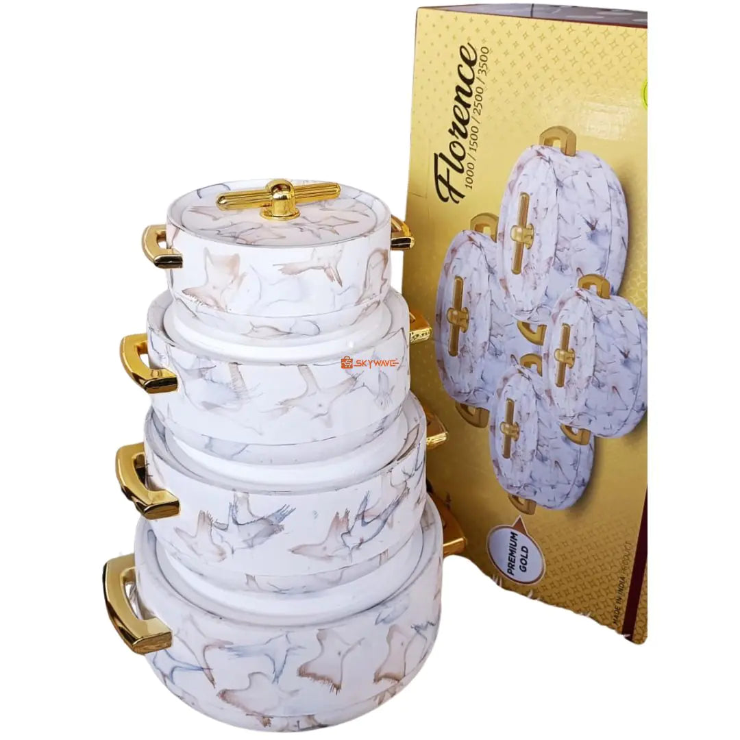 4pcs Luxurious Insulated Hotpot Set – 1L to 3L