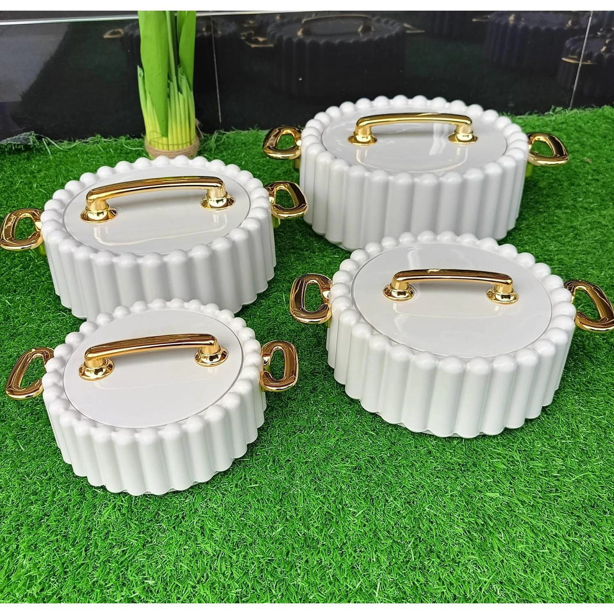 4pcs Luxurious Insulated Hotpot Set 1L,1.5L,2.5L and3L, Keeps Food Hot & Fresh for 6 Hours Cookware