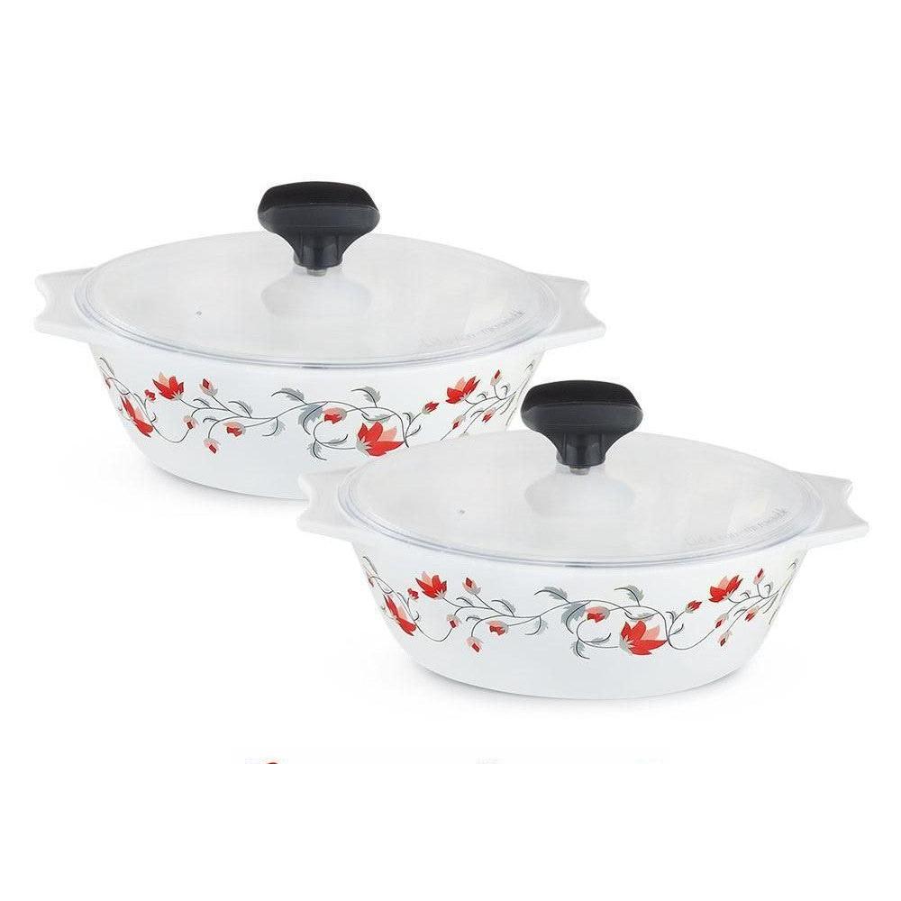 4pcs White Glass Casserole Set (Pentas)