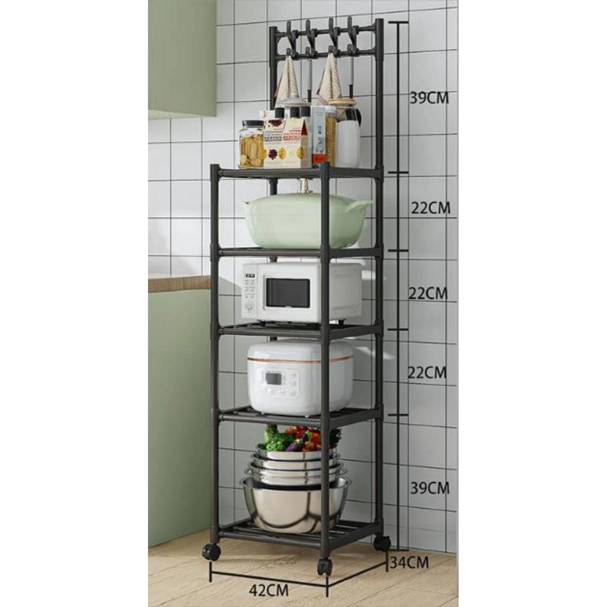 5 Layer Multipurpose Storage Rack Space Saving Organizer Kitchen Storage Racks Kitchen Utensil Racks