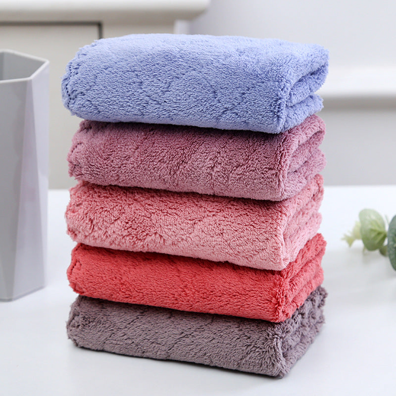 5 Pcs Coral Fleece Dishcloths set Soft & Absorbent kitchen Cleaning Towels (30cmx30cm, Multicolour)