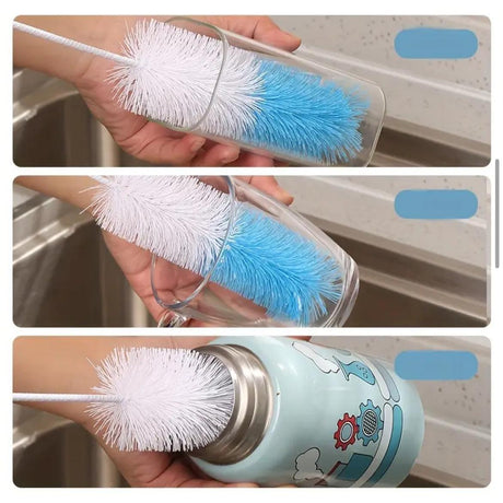 4 Piece Long Handle Cleaning Brush Set – Ideal for Baby Bottles, Pipes, Sports Bottles, and Glass Tubes