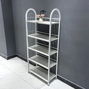 5-Tier Metallic Storage Shelf for Living Room, Kitchen, and Office Organization Shoe Organizers