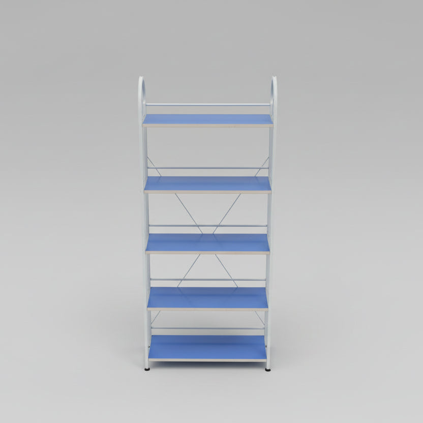 5-Tier Metallic Storage Shelf for Living Room, Kitchen, and Office Organization