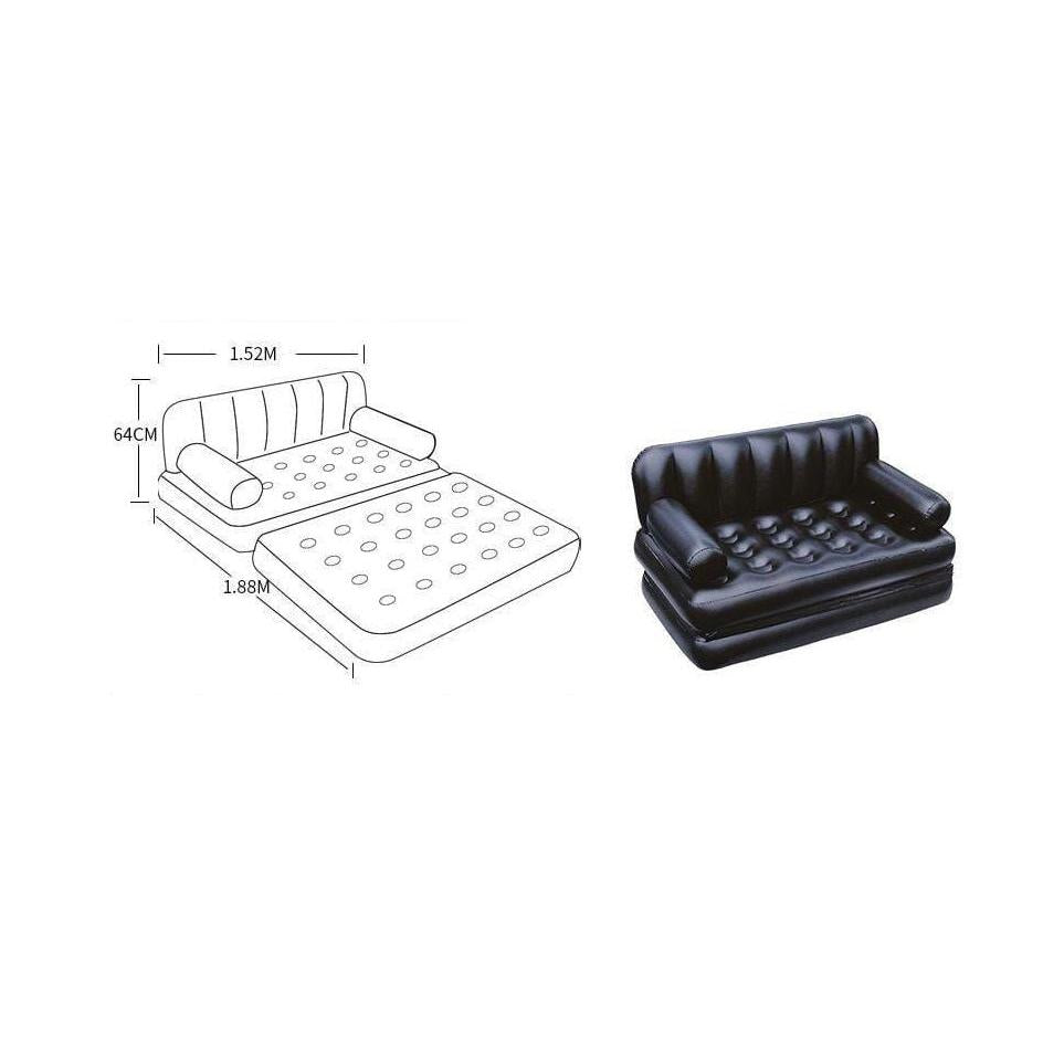 5 in 1 Bestway Inflatable Pullout Sofa + Free Electric Pump(1.88m x 64cm x 1.52m)