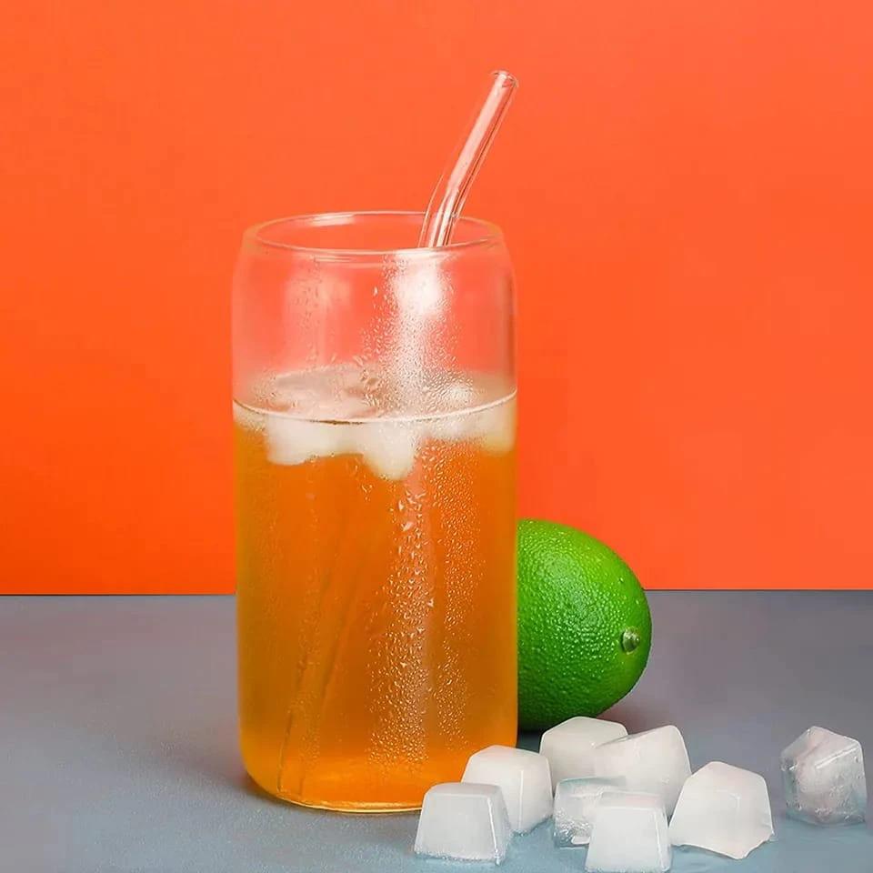 500ml Glass Cup with Lid and Straw | Transparent Bubble Tea Cup, Juice Glass, Beer Can, Milk Mocha Cups, Breakfast Mug Drinkware Drinkware Drinkware Sets