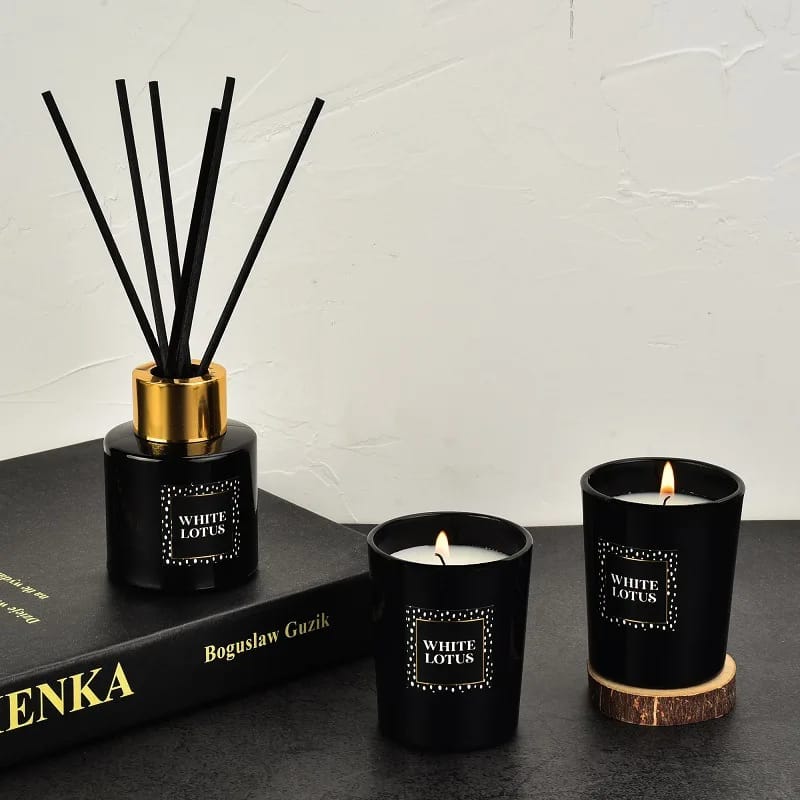 50ml Reed Diffuser with 2 Scented Candles and Rattan Sticks for Aromatherapy and Home Fragrance