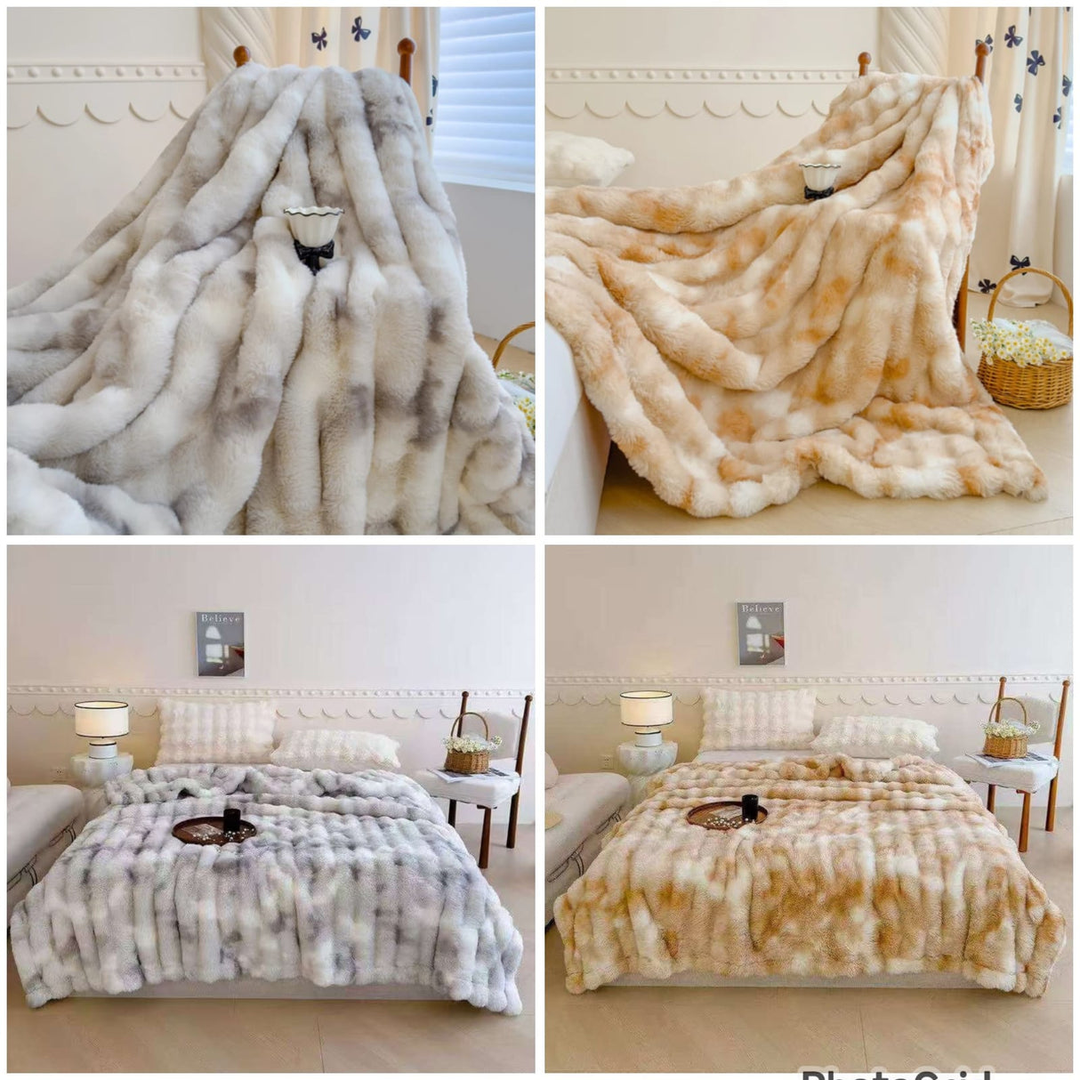 Dyed Soft Bubble Winter Throw Blanket – 180×200cm Warm Plain Couch and Bed Blanket
