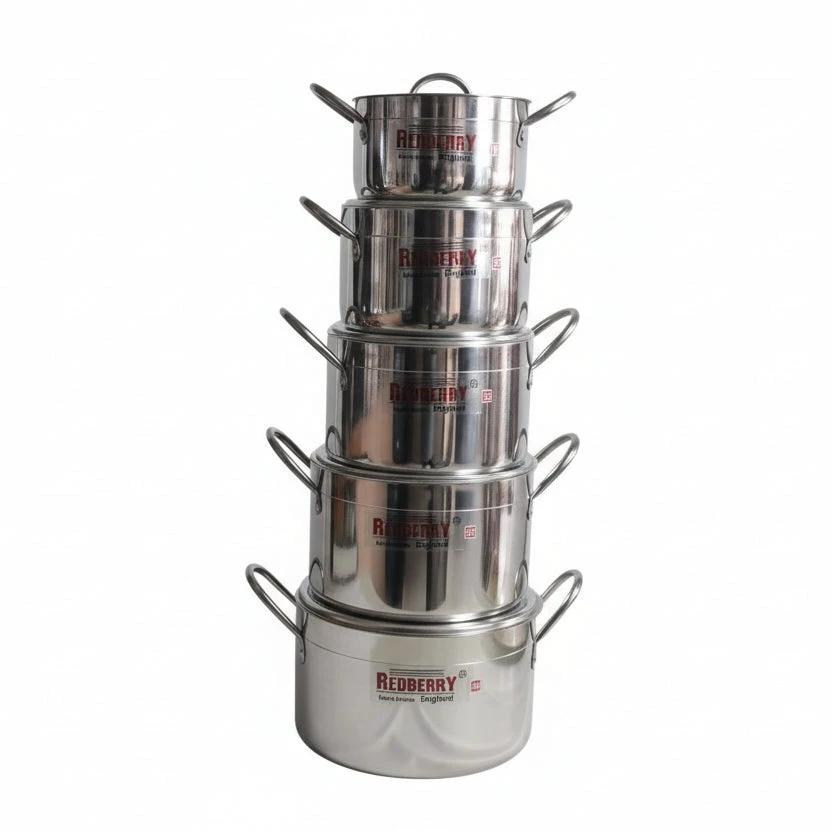 REDBERRY Premium Aluminium Casserole 5 Piece Set 18cm to 26cm Cookware Kitchen & Dining Casserole Dishes