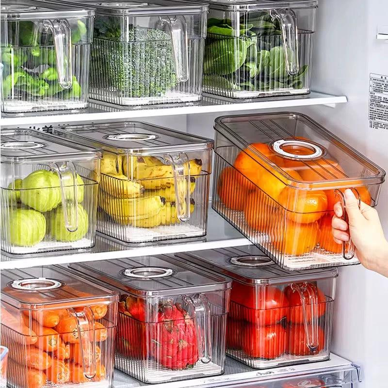 5L Acrylic Fridge Organizer with Handle & Date Tracker – Clear | 23.5x11.2x13.2cm food storage Food Storage Containers