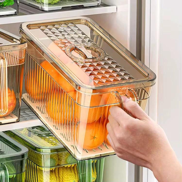 5L Acrylic Fridge Storage Container with Drain Board & Date Dial food storage Food Storage