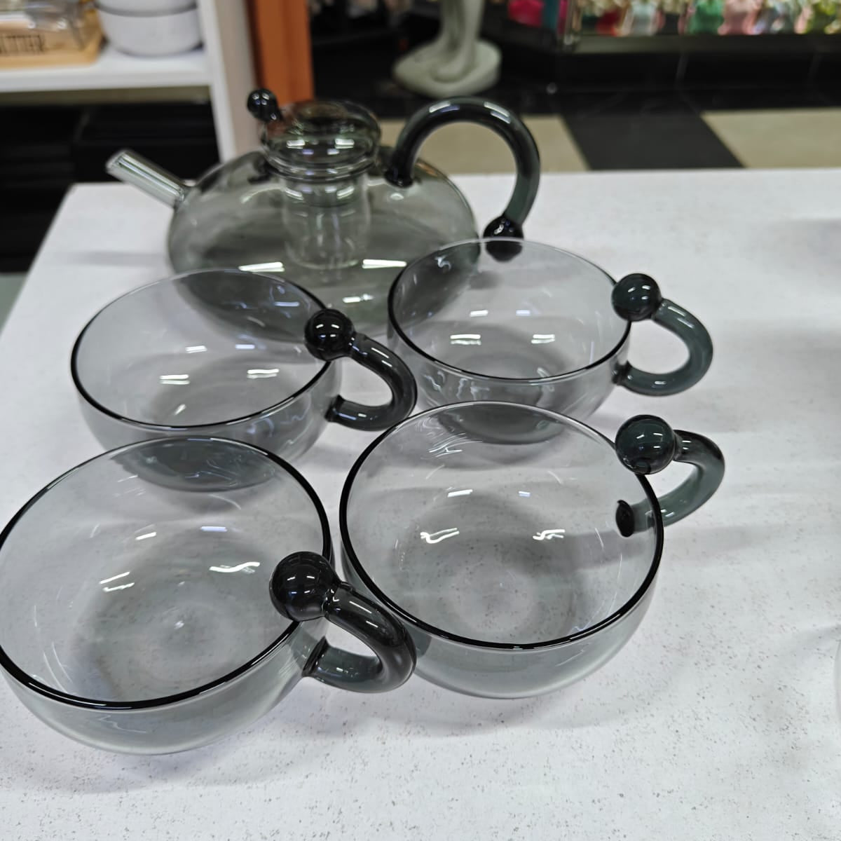 5pcs Heat Resistant Glass Tea Set with Kettle and Infuser