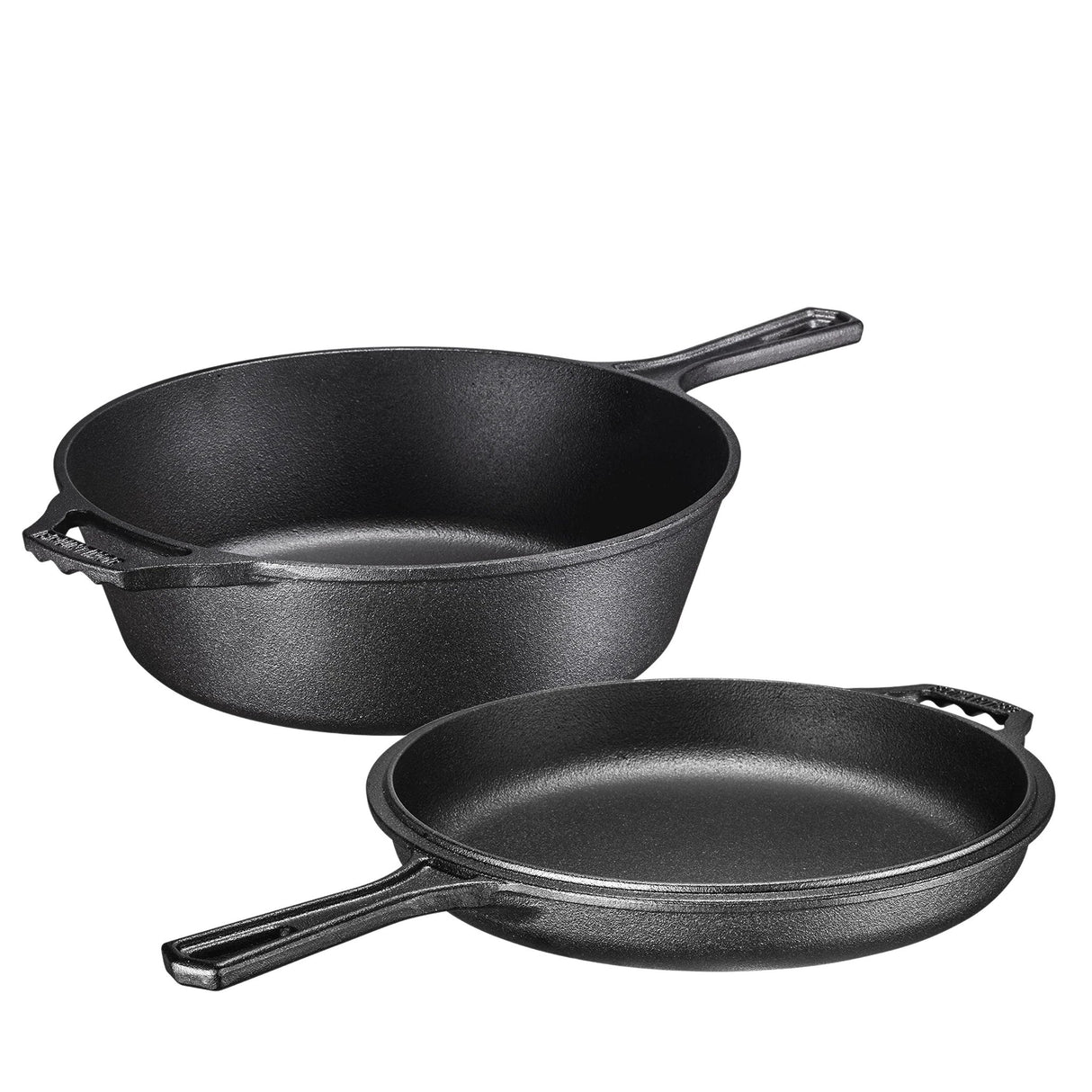 5pcs Heavy-Duty Cast Iron Cooking, Baking & Serving Set Black Finish Only Cookware Sets