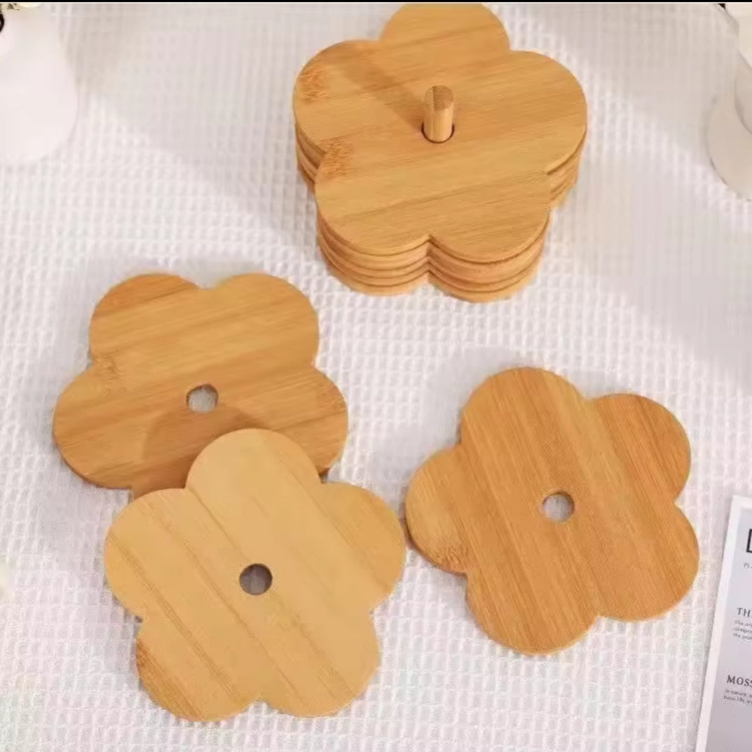 6 Piece Set Heat insulation Bamboo Coasters.