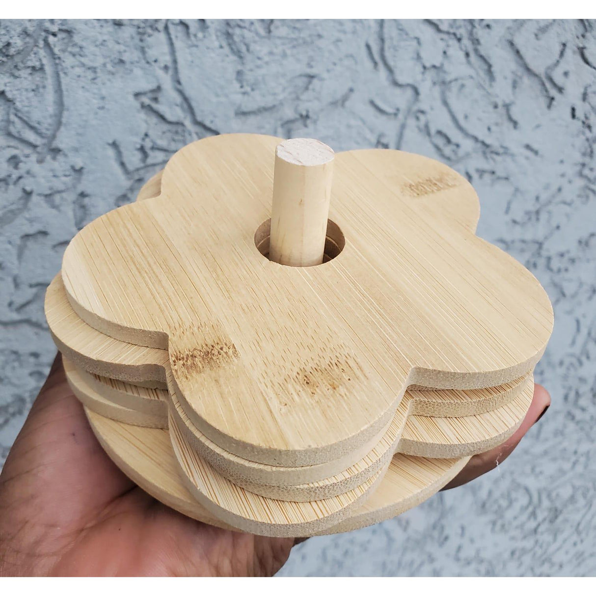 6 Piece Set Heat insulation Bamboo Coasters.