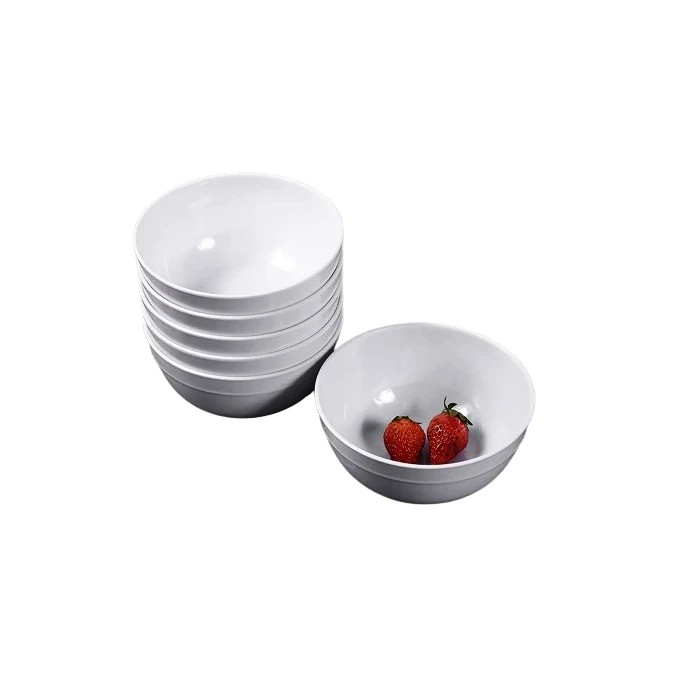 6-Piece Stackable Pure White Soup Bowls Tableware Dinnerware Sets