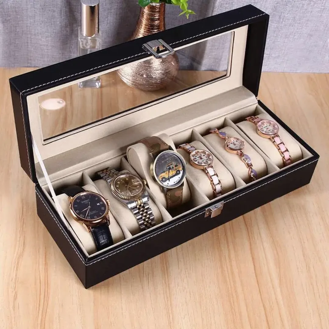 6 Slots Watch Organizer Storage Box for Business and Personal Use Watch organizer Jewelry Boxes