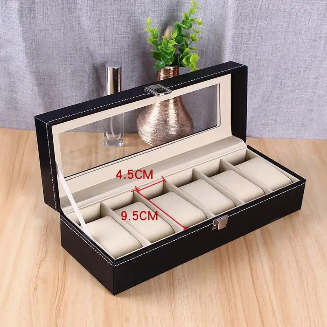 6 Slots Watch Organizer Storage Box for Business and Personal Use Watch organizer Jewelry Boxes