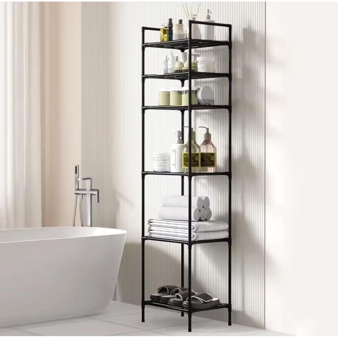 6 Tier Multifunctional Storage Rack 170×42×32cm for Kitchen, Bathroom, Living Room, or Office