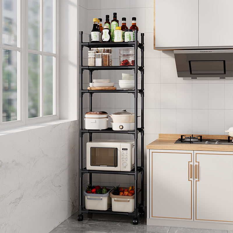6-Tier Multipurpose Kitchen Storage Rack with Wheels and Space-Saving Design