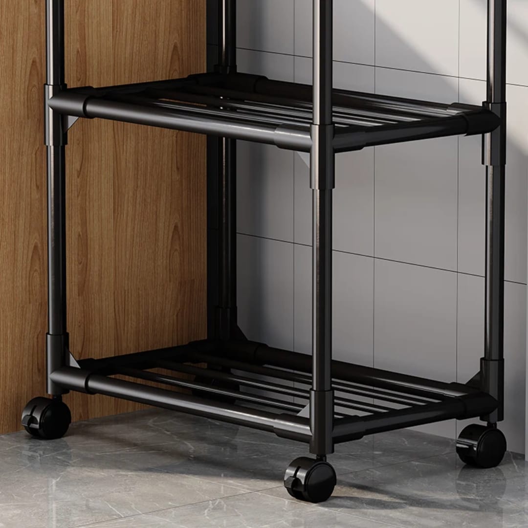 6-Tier Multipurpose Kitchen Storage Rack with Wheels and Space-Saving Design