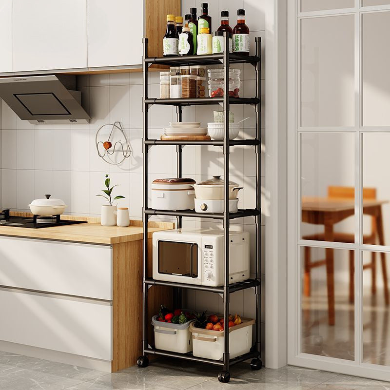 6-Tier Multipurpose Kitchen Storage Rack with Wheels and Space-Saving Design