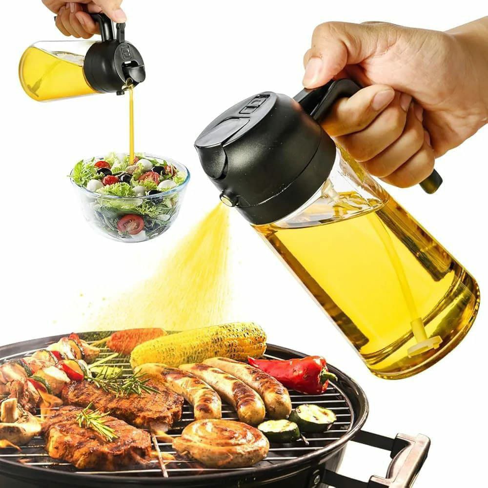 600ml Big Size 2-in-1 Oil and Vinegar Glass Sprayer