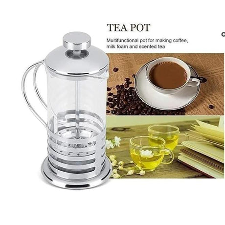 600ml Stainless Steel French Press Coffee Maker and Teapot Plunger for Gourmet Coffee.