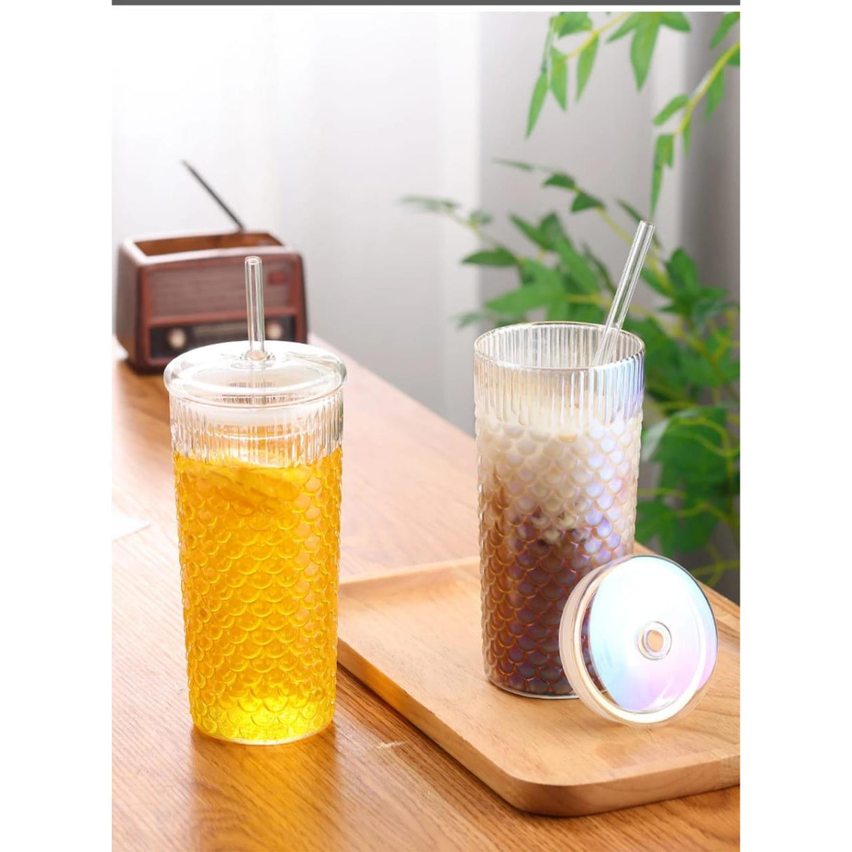 650ml Glass Tumbler with Straw and Spill-Proof Sealing Ring