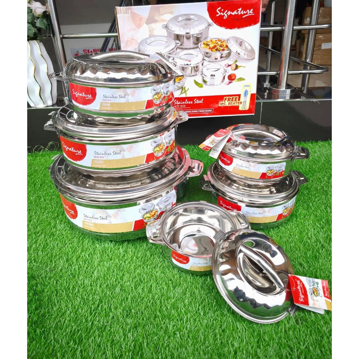 6pcs Big Size Stainless Steel Insulated Hotpot Set with Serving Spoons Kitchen utensils Kitchen Utensil Sets