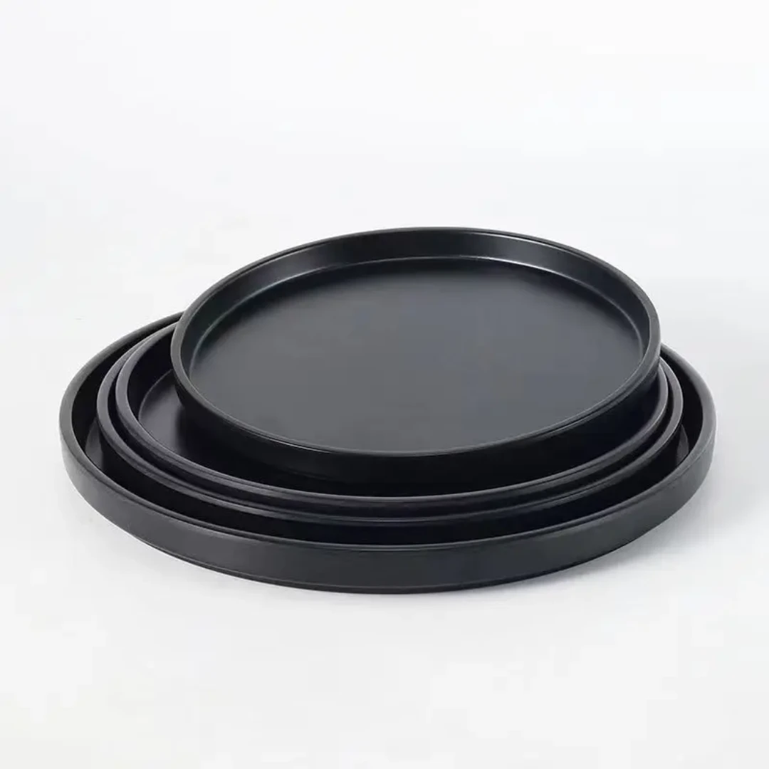 6pcs Black Ceramic Plates – Dishwasher and Microwave Friendly plates Plates