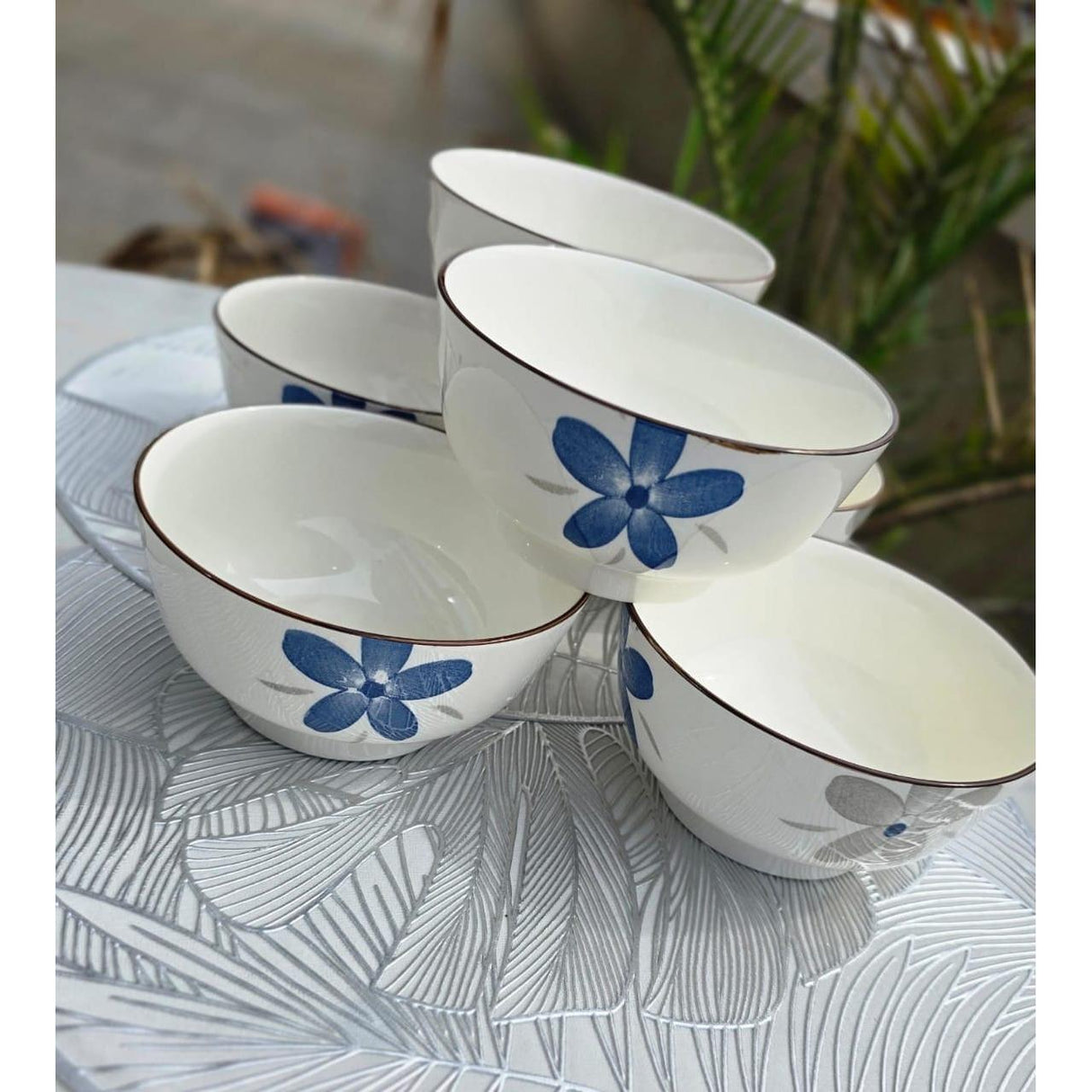 6pcs Ceramic Bowls Set in Elegant Finish