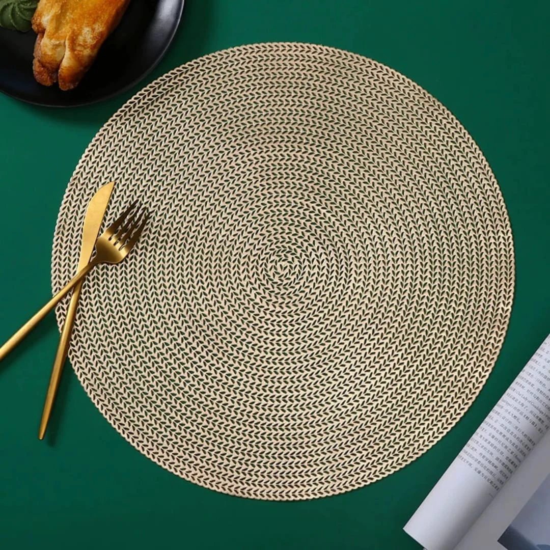 6pcs Elegant Round Woven Placemats Durable and Washable Placemats Placemats