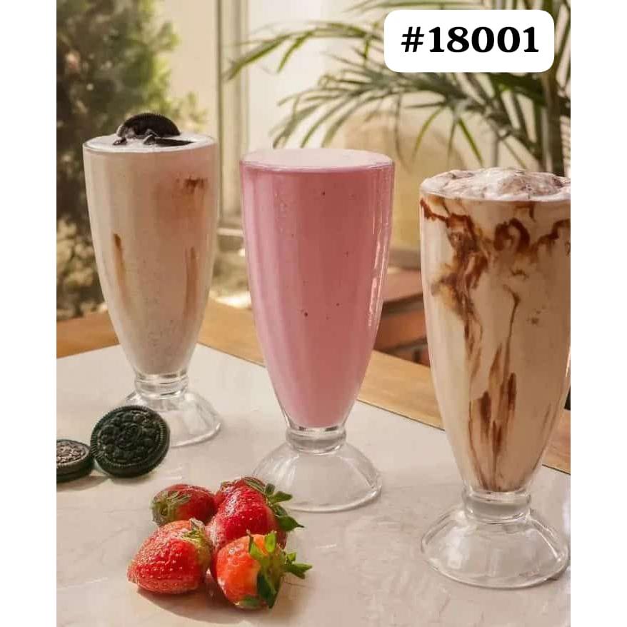 6pcs Glass Cup Set 386ml Milkshake Smoothie Glass