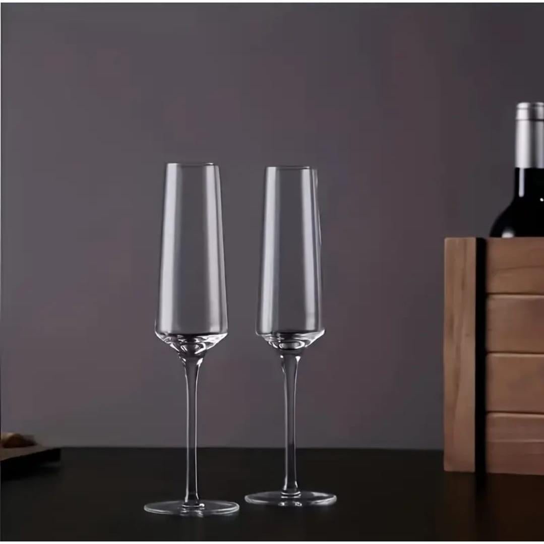 6pcs Luxury Crystal Champagne Glasses Elegant Gift Set for Celebrations & Dining