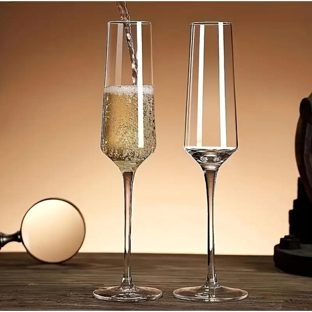 6pcs Luxury Crystal Champagne Glasses Elegant Gift Set for Celebrations & Dining