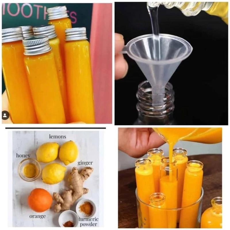 6pcs Wellness Ginger Shot Bottles Set with Funnel Reusable Mini Juice Bottles ginger shots Healthcare Services