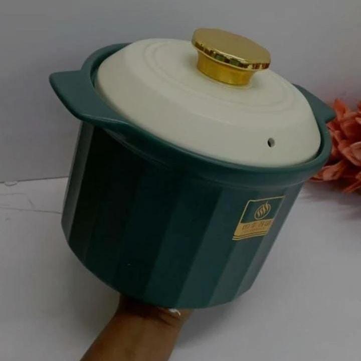 Ceramic Casserole Cooking Pot – 5L Clay Pot with Lid for Stews and Slow Cooking cookware Casserole Dishes