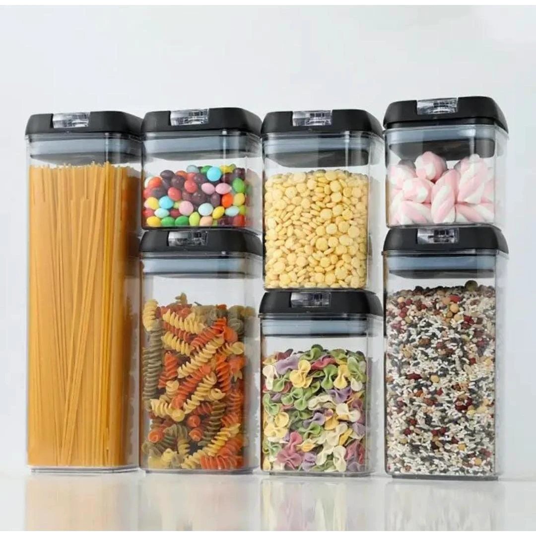 7-Piece Acrylic Food Storage Container Set – BPA-Free with Stickers & Pen (500ml to 1900ml) food storage Food Storage Containers