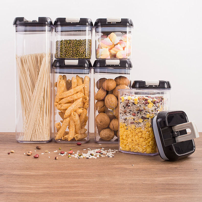 7-Piece Acrylic Food Storage Container Set – BPA-Free with Stickers & Pen (500ml to 1900ml)