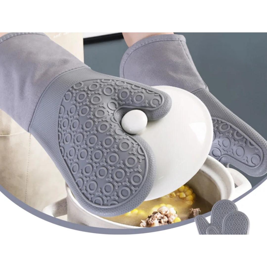 7pcs Oven Gloves Set Heat Resistant Kitchen Mitts with Pot Holders, Silicone Grips & Cooking Accessories