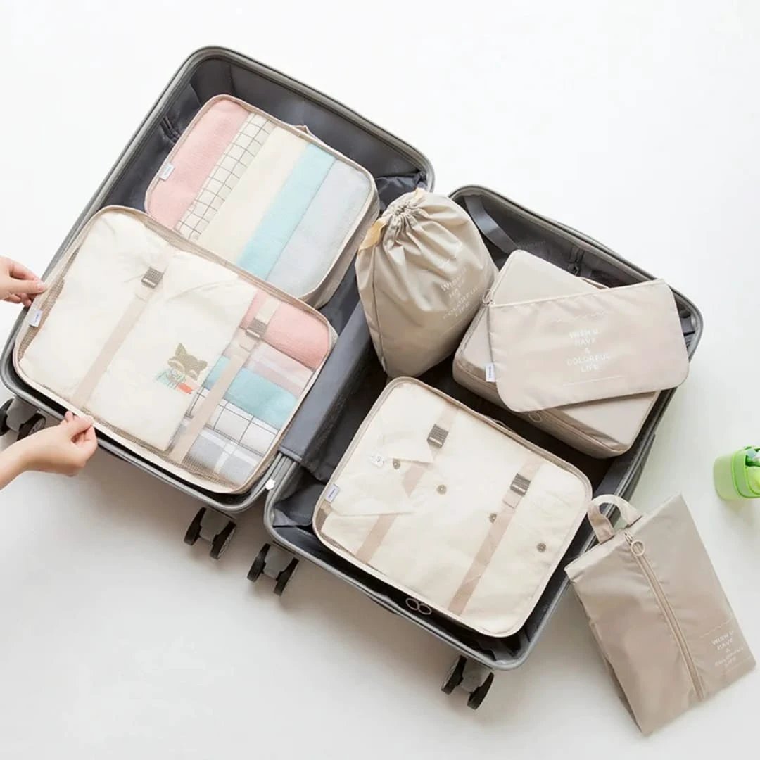 7pcs Quality Suitcase Storage Bag Organizer Multifunction Travel Pouch Set Luggage & Bags Packing Organizers