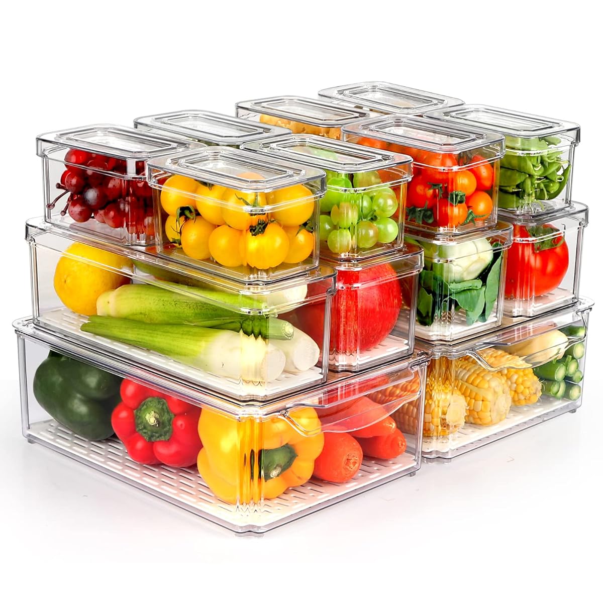 7pcs Stackable Fridge Storage Organizers – Transparent Acrylic