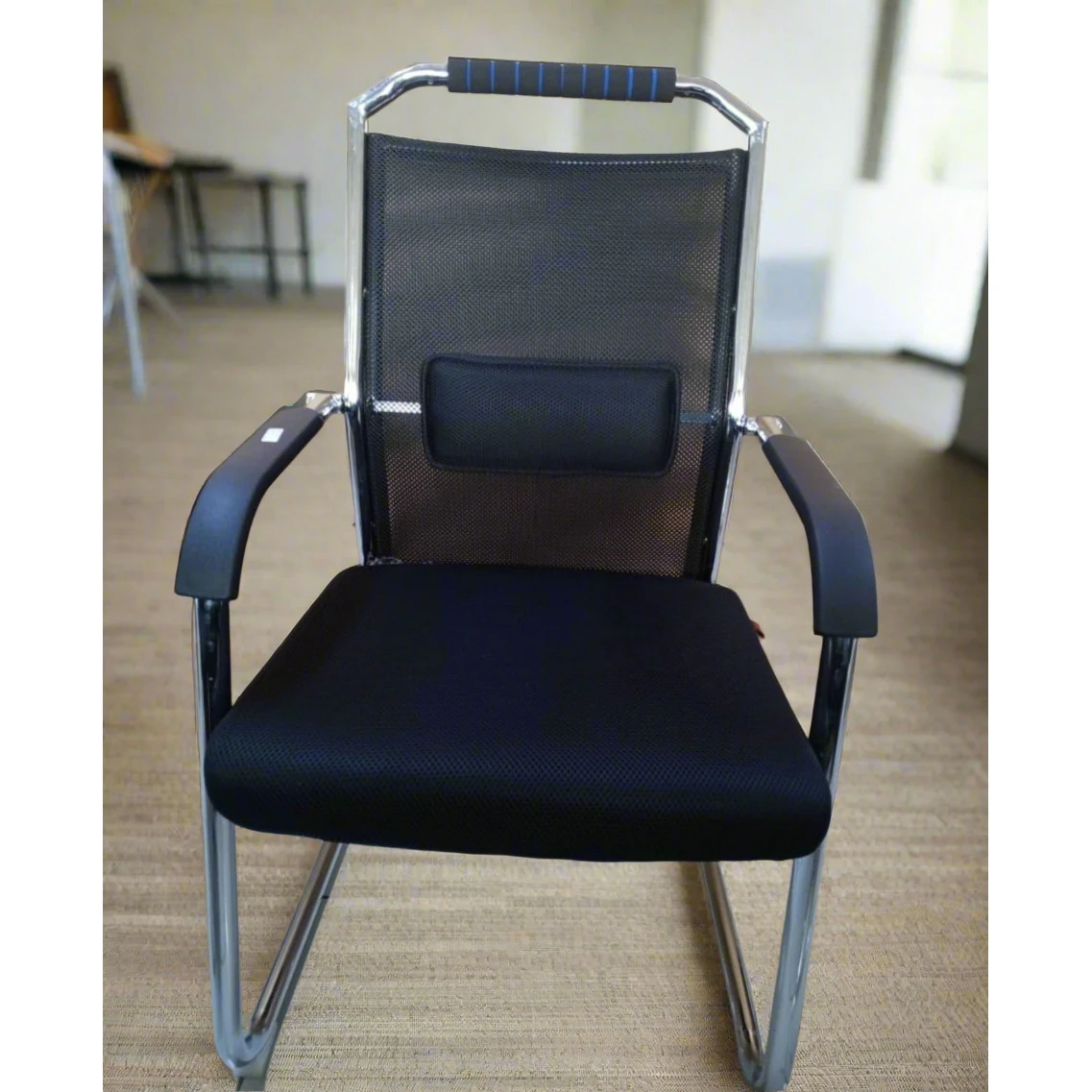 8003-3 Mesh Visitor Office Chair Padded Seat with Chrome Frame & Back Support Office Furniture