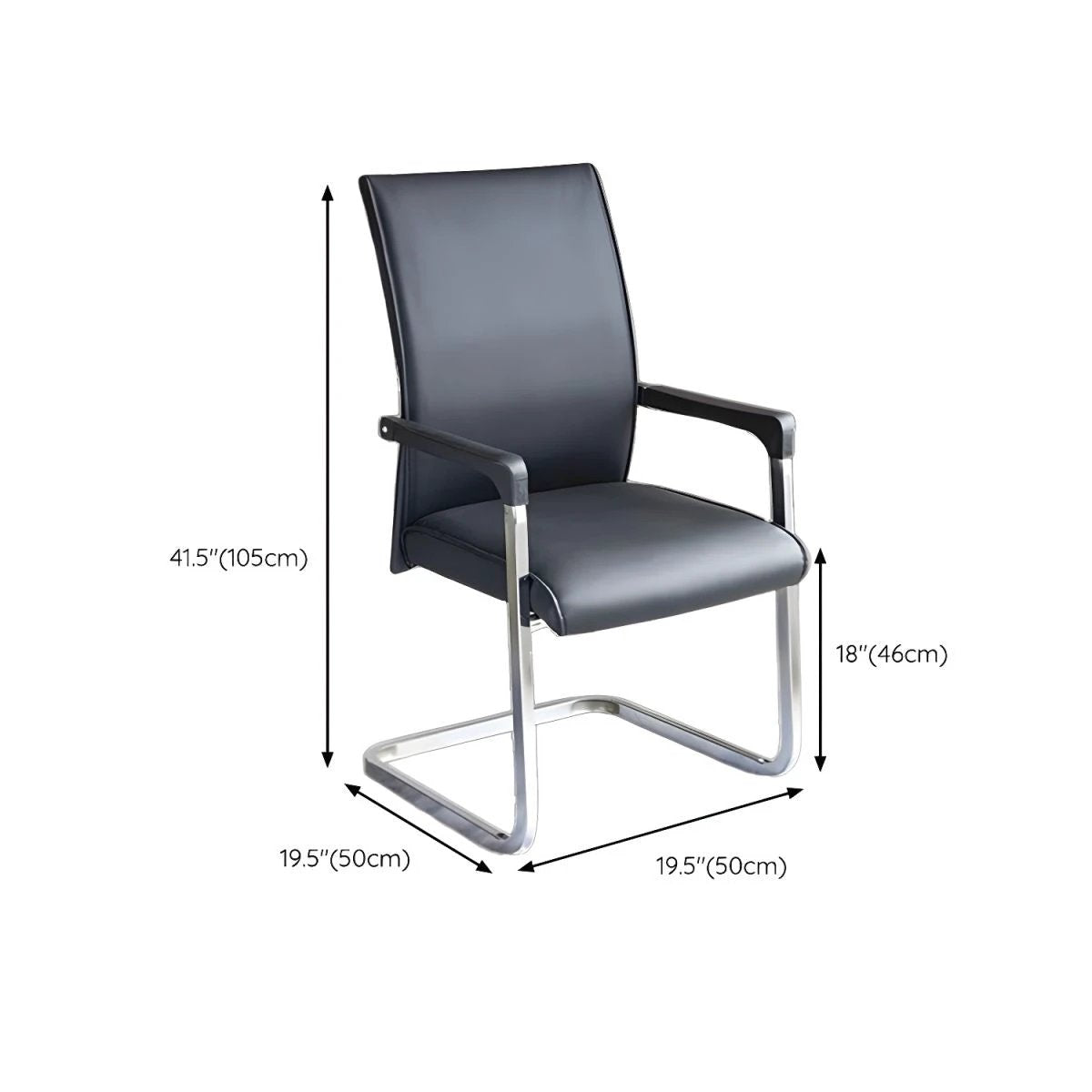 851 Leather Visitor Office Chair Sleek PU Finish with Chrome Sled Base Office Furniture