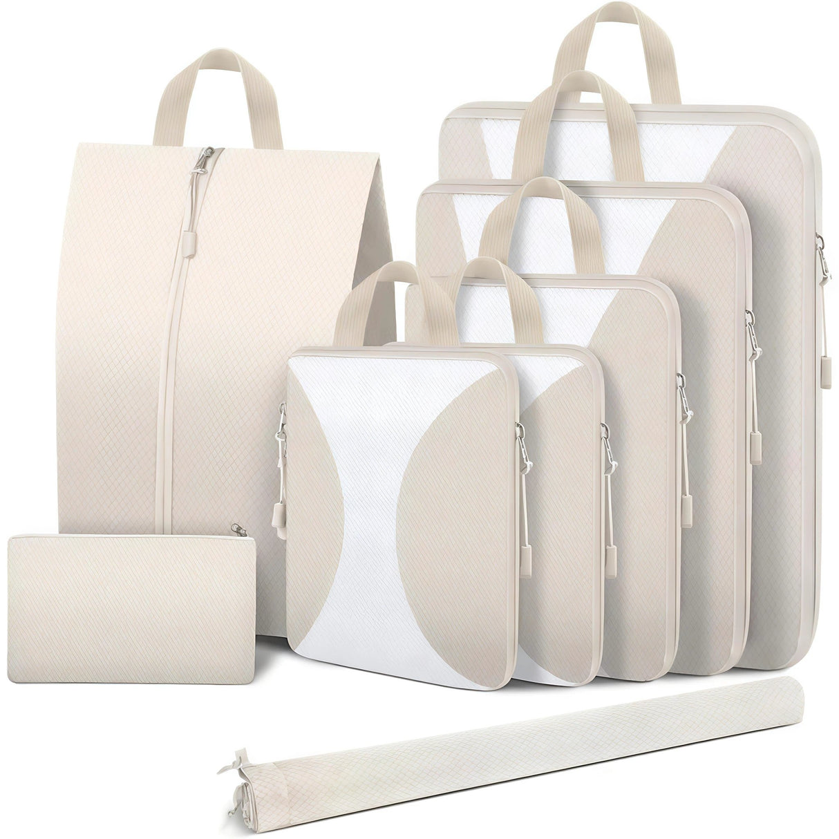 8pcs Travel Suitcase Compression Cubes – Waterproof Packing Organizers Travel organizer Packing Organizers