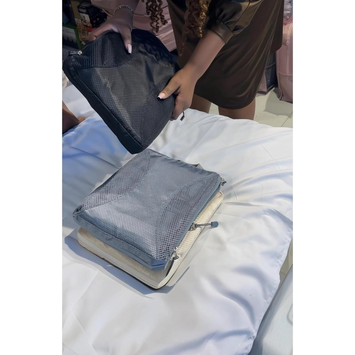 8pcs Travel Suitcase Compression Cubes – Waterproof Packing Organizers Travel organizer Packing Organizers