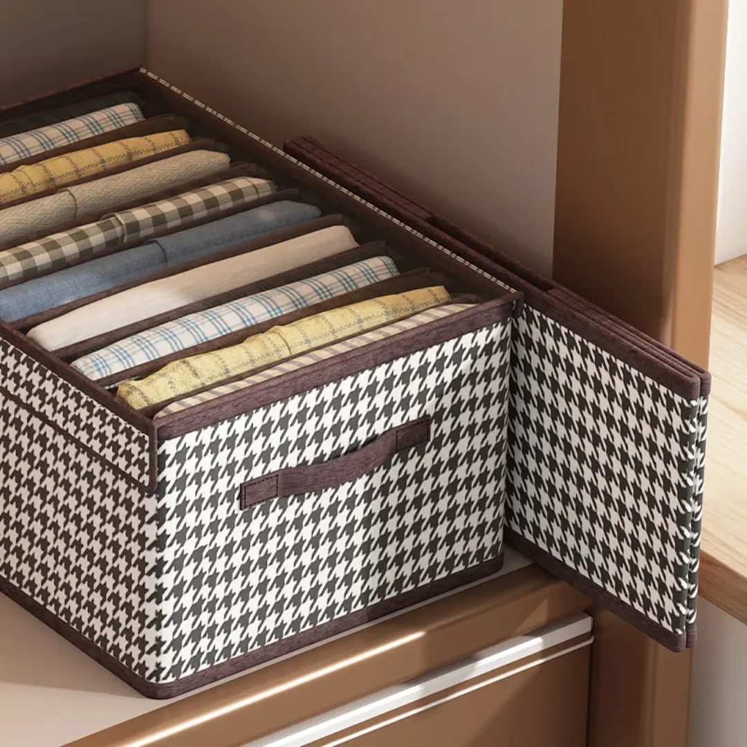 9 Grid Multipurpose Organizer with Cover Foldable Non Woven Fabric Storage Box 50x32x30cm