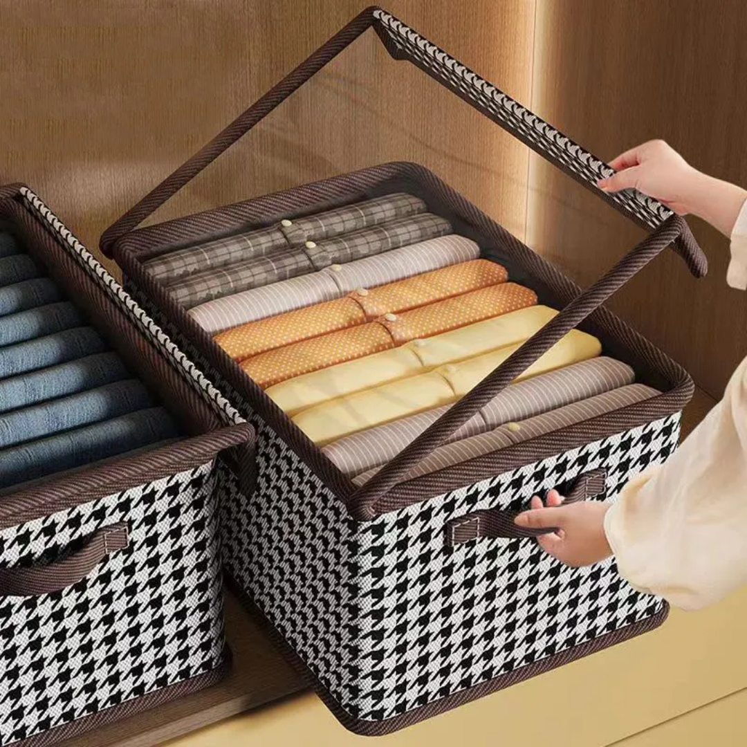 9 Grid Multipurpose Organizer with Cover Foldable Non Woven Fabric Storage Box 50x32x30cm